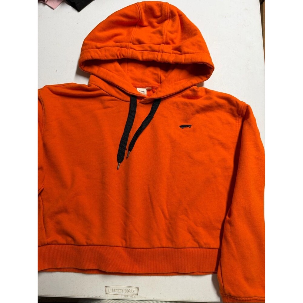 Vans Orange Hooded Sweatshirt with Black Drawstrings size L